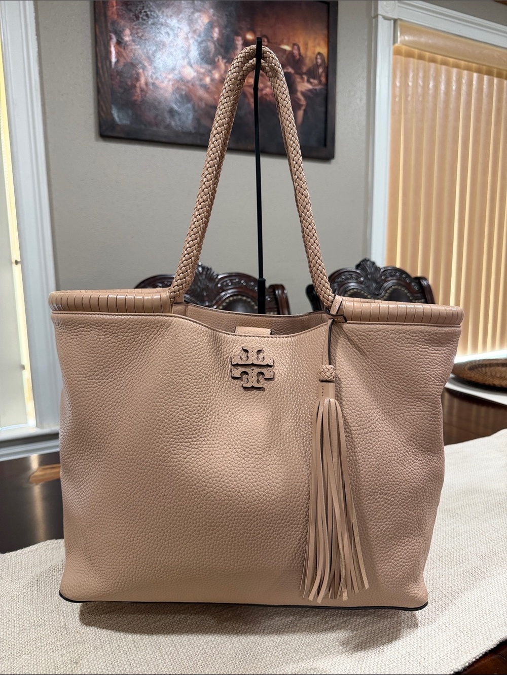 Tory Burch Large Taylor Pebbled Leather Tote Shoulder Bag